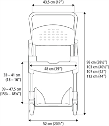 Mobil dusch-/toalettstol Clean, 4 låsbara hjul